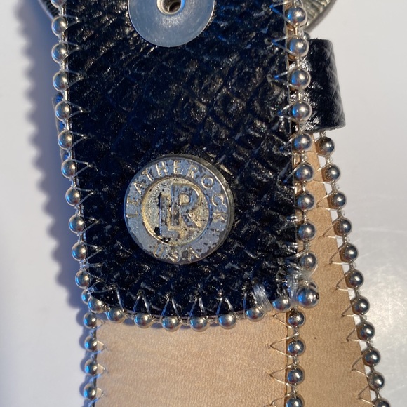 Leatherrock embellished leather belt jewelled Rodeo cowboy western stampede - Picture 5 of 8